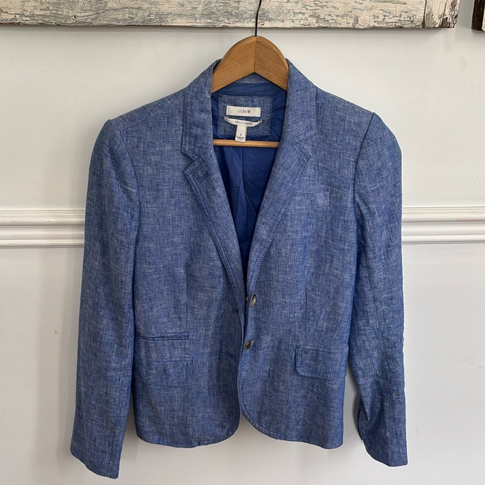 J. Crew Linen Schoolboy Blazer 6